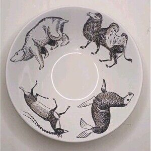 Vintage Poole Pottery Zoo Nursery Bowl Robert Jefferson 1962 Mid Century MCM